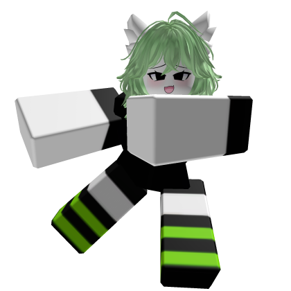 Green Hair Egirl Cat Companion (R6) Roblox item