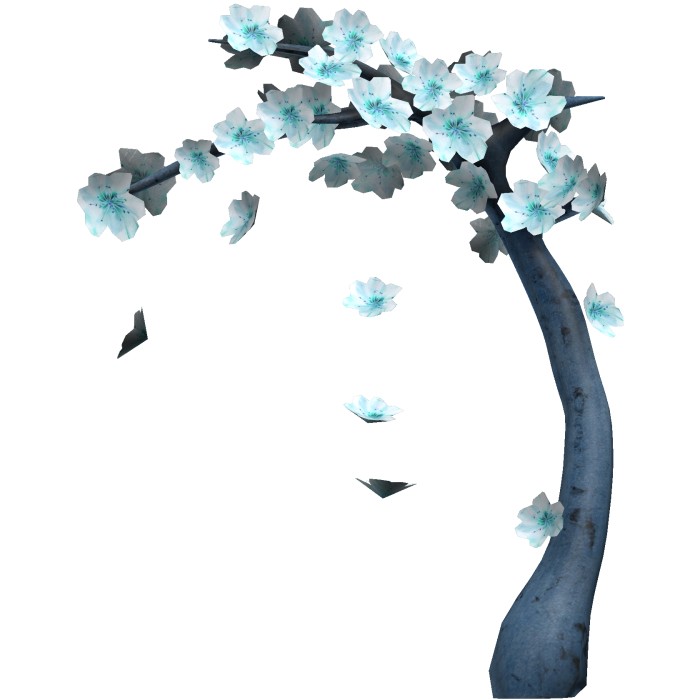 Blue Overhanging Blossom Tree