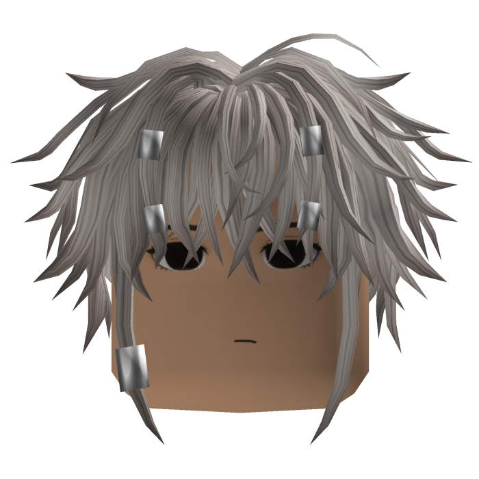 Messy Layered Hair w/ Cuffs (Gray)
