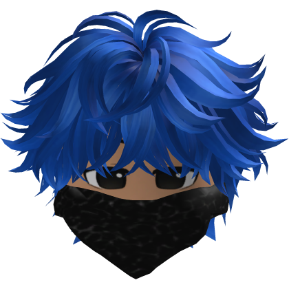 Anime Cute Hair with Y2K Mask (Blue) 
