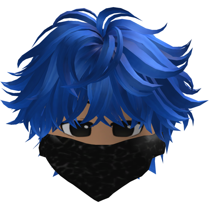 Anime Cute Hair with Y2K Mask (Blue) 