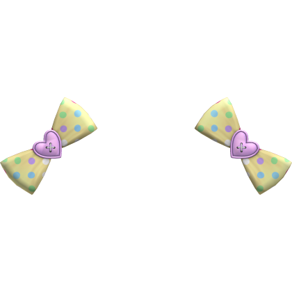 (20) Pastel Yellow/Lilac Polka Bows Roblox item