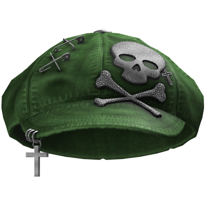 Y2K Grunge Skull Beret (Green) Roblox item