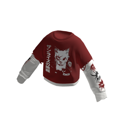 MJ - Double Longsleeve Red Neko thumbnail