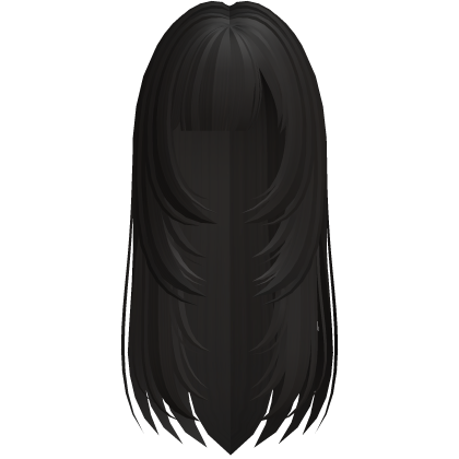 adorable long layered hime bang hair dark brown
