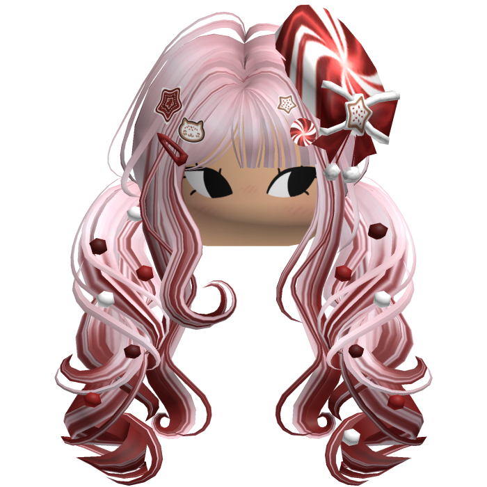 ♡ Christmas Peppermint Pigtails (Pink & Red)