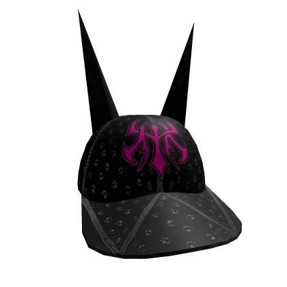 Black and pink spiky horns cap Roblox item