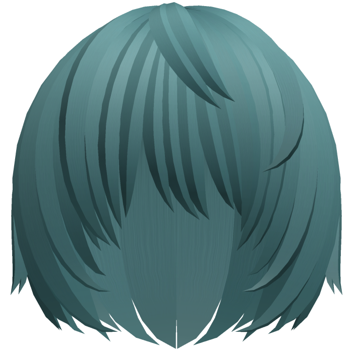 (^ ×ᆺ× ^) emo nyan anime boy hair in teal