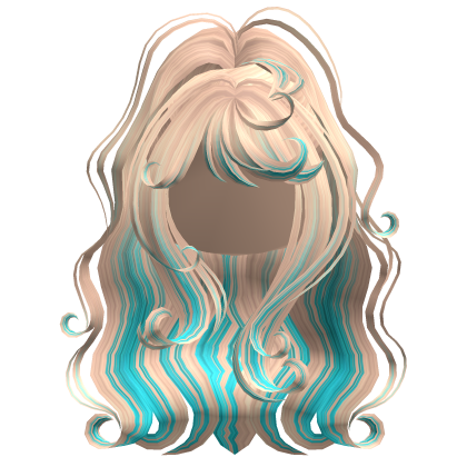 Fluffy Curly Ponytail Blonde & Blue Roblox item