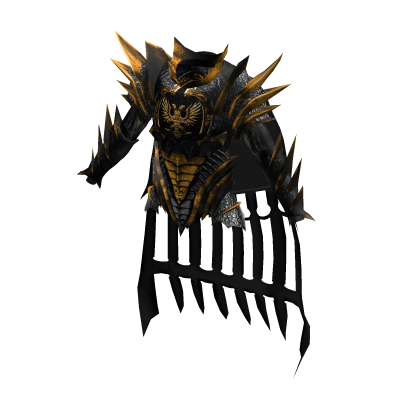  Medieval Knight Armor Top w/ Cape Black Gold