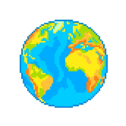 "Earth" the planet pixel art Roblox decal