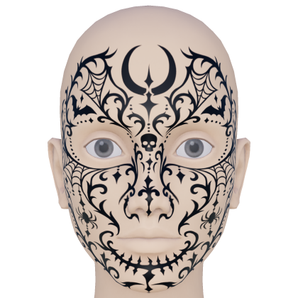 Halloween Gothic Full Face Tattoos