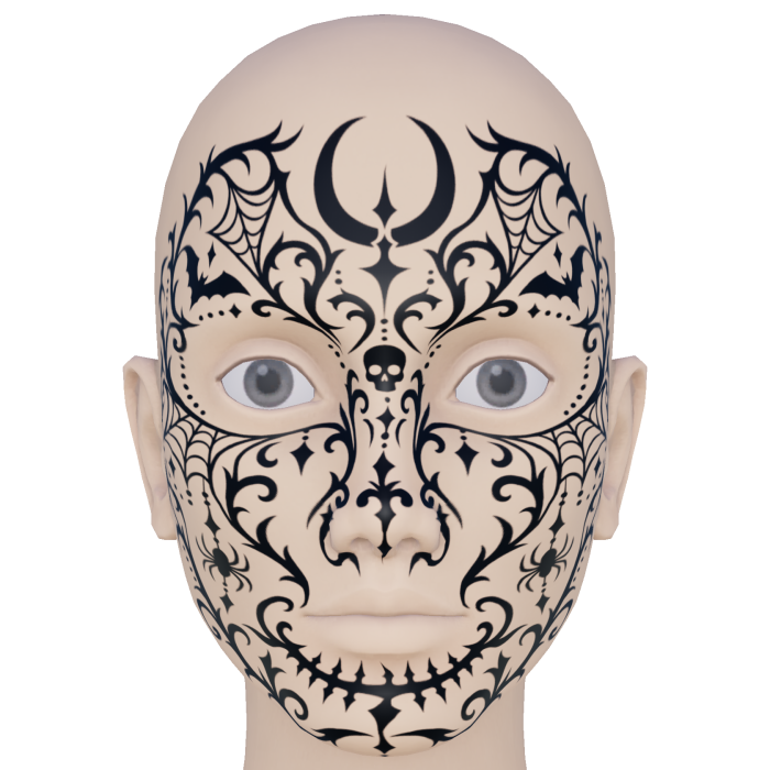Halloween Gothic Full Face Tattoos
