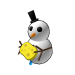 Snowman Buddy Holding a Sponge (Shoulder)