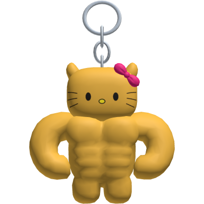 Golden Muscle Kitty Keychain