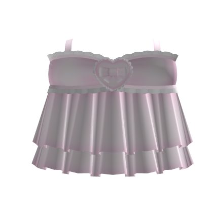 ♡ cutesy kawaii pink ruffled heart bow dress Roblox item