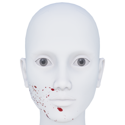 Red Splatter Paint on Right Side of Face