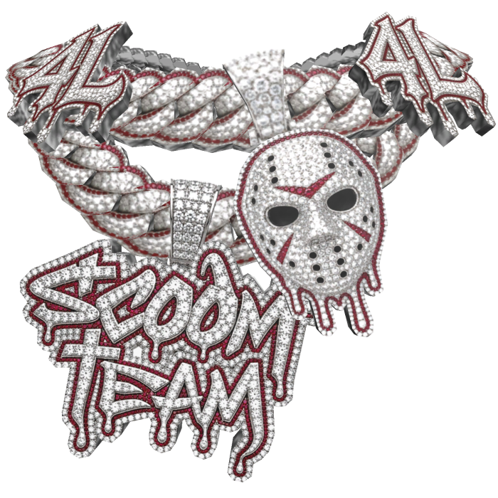 4.0 drip Scoom team iced out hockey chain 