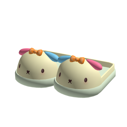 Yellow Colorful Kawaii Kitty Slippers