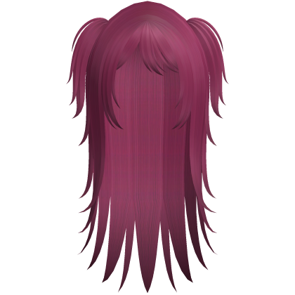 long emo wipsy hair with ponytails in pink Roblox item