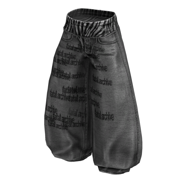 Gray Baggy Skater Zebra Denim