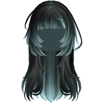Black Blue Punk Flowy Girl Hair