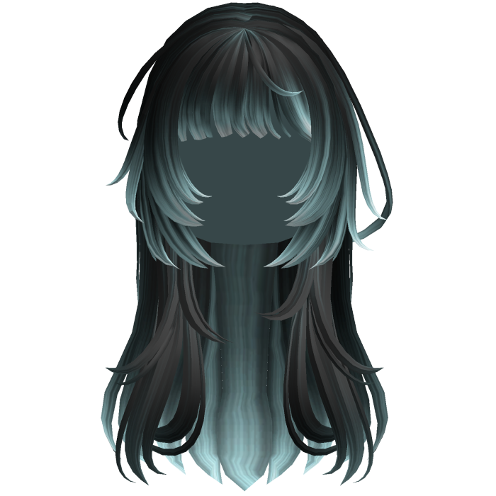 Black Blue Punk Flowy Girl Hair