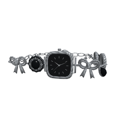 Silver Watch Gothic Bow Bracelet