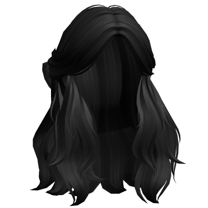 Long Flowy Wavy Christmas Hair w/ Bow (Black) Roblox item