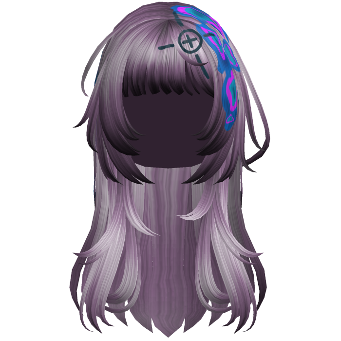 Purple Heatwave Crosshair Punk Flowy Girl Hair