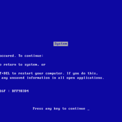PC Blue Screen Error Message BSOD Glitch BG