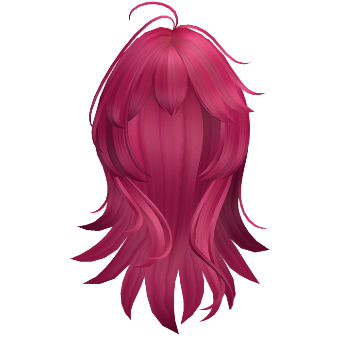 Anime Long Layered Hair w/ Wispy Bangs (Hot Pink)