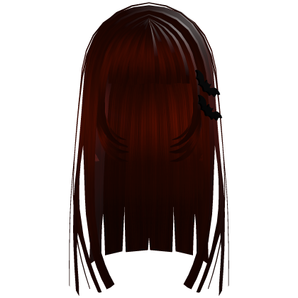 Long Straight Hime Cut Layers Red Hair Halloween Roblox item