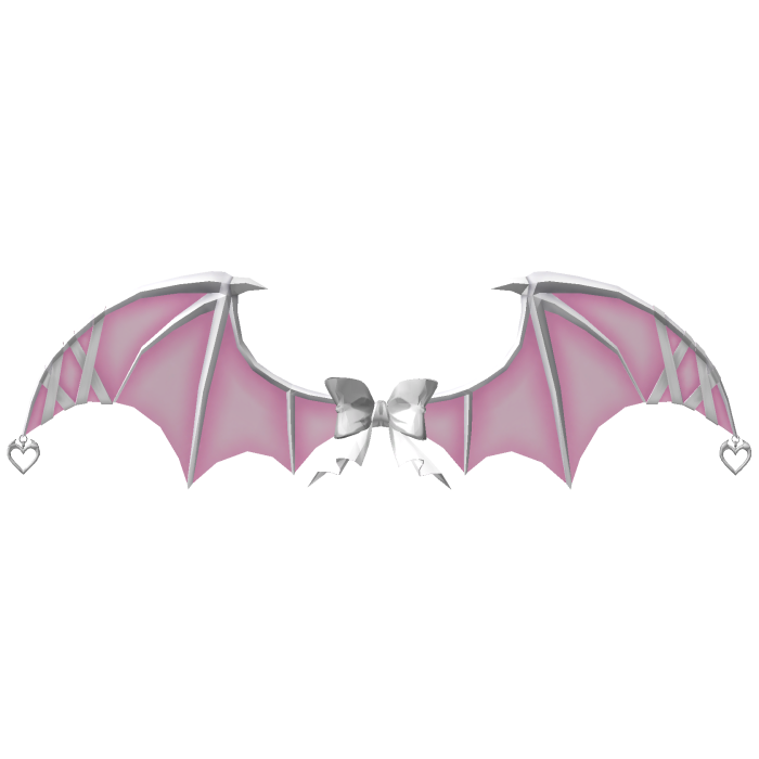 Bat Imp Ribbon Lace Wings - Pastel Pink White
