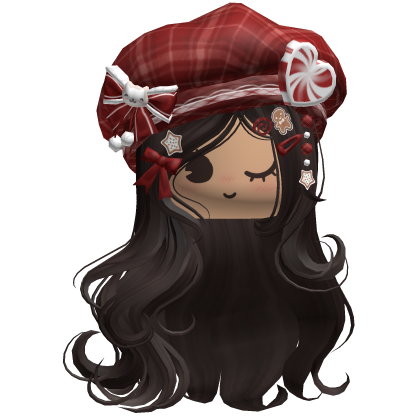 ♡ Christmas Swirls w/ Beret (Dark Brown)