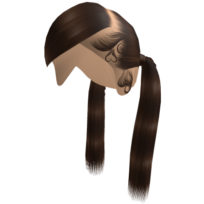 Long w Braid Pigtails [Brown] Roblox item