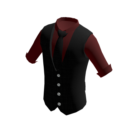 Red Shirt & Formal Black Vest