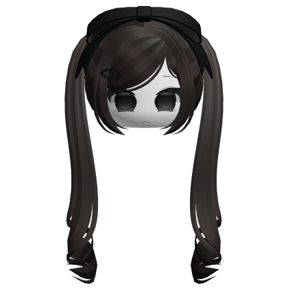 ♡ long anime curly pigtails moe face (brown)