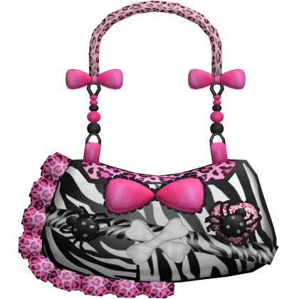 Pink Zebra Leopard Gyaru Agejo Spider Bow Purse | Roblox Item