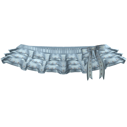 Light Blue Cutesy Studded Ruffle Skirt w/ Ribbon