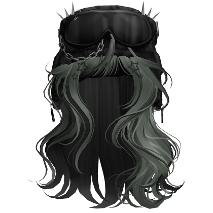 Wispy Messy Green&Black Waves W/ Ushanka