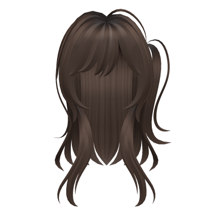 Cute Long Hair with One-side Ponytail in Brown Roblox item