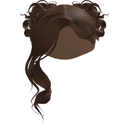 Curly Twin Buns Scalp Hair In Brown Roblox item