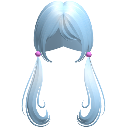 ♡﹒adorable long curly pigtails in baby blue Roblox item