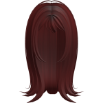 ♡ Dark Red Long straight korean cute hair