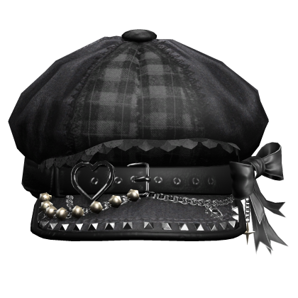 Fashionable Black Plaid Beret Hat