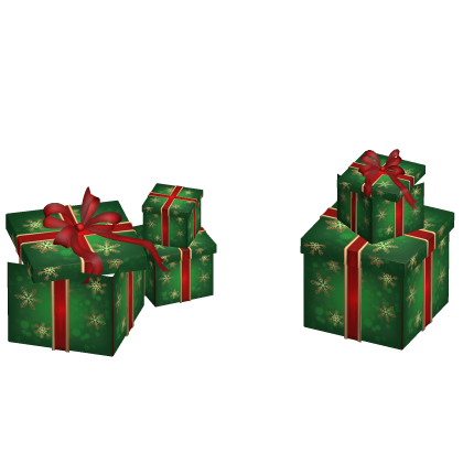 Christmas presents on ground - Green/Red