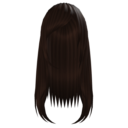 long sideswept emo hair brown Roblox item