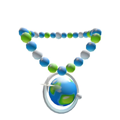 Y2K Frutiger Aero Earth Globe Bead Necklace Roblox item