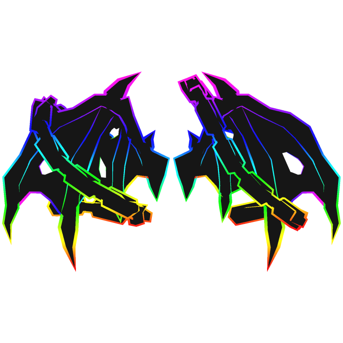 Cartoony Rainbow Demon Wings